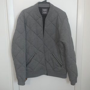 Bonobos Medium Slim Fit Grey Quilted Bomber Jacket